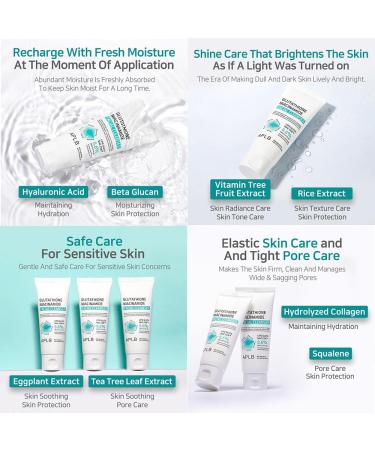 APLB Glutathione Niacinamide Facial Cleanser | LIPO GLUTA NIAC CEN | Tighten Pores Control Sebum & Deep Moisture | Korean Skincare 2.71 FL.OZ - Buy Online on GoSupps.com