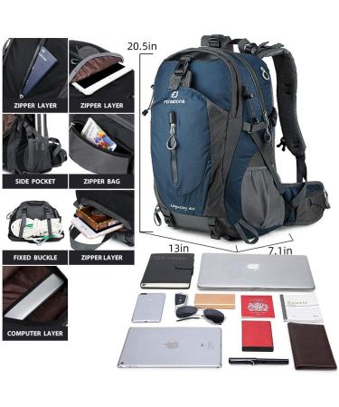 FENGDONG 40L Waterproof Lightweight Hiking Camping Travel Backpack Blue - Unisex - Buy Online on GoSupps.com