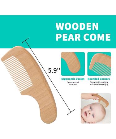 Goat Baby Hair Brush Set with Wooden Comb and Silicone Bath Brush - Safe Natural Hair Care Kit for Newborns and Toddlers - Buy Online on GoSupps.com