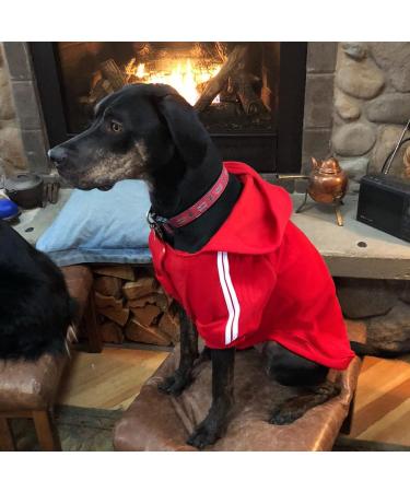 Petleso Fleece Dog Sweater & Coat for Large Dogs - Warm Red Hoodie Easy On/Off | Size 4XL - Buy Online on GoSupps.com