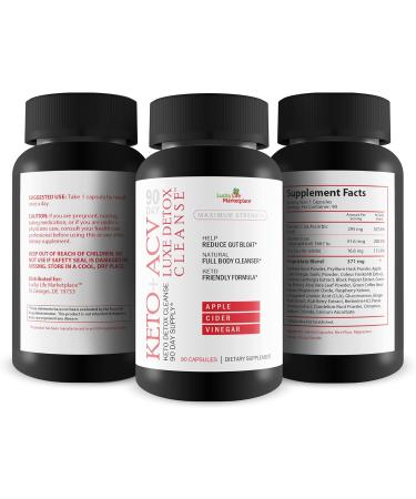 90 Day Keto + Acv Luxe Detox Cleanse - Psyllium Keto Detox Cleanse 90 Day Supply - Help Reduce Gut Bloat & Belly Size - Full Body Cleanser - Premium Keto Acv Luxe Cleanse Keto Lux - Buy Online on GoSupps.com