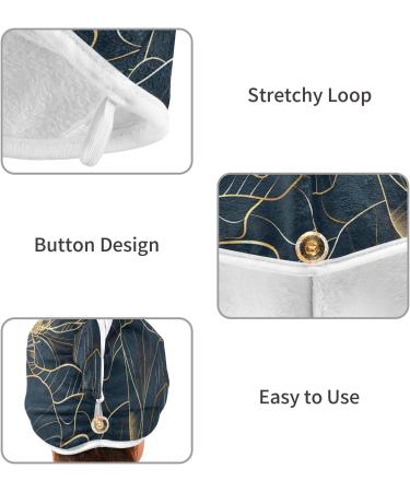 Luxury Golden Rose Hair Towel 2 Pack - Super Absorbent Quick Dry Turbans for Women & Girls - Stylish Line Art Design - Buy Online on GoSupps.com