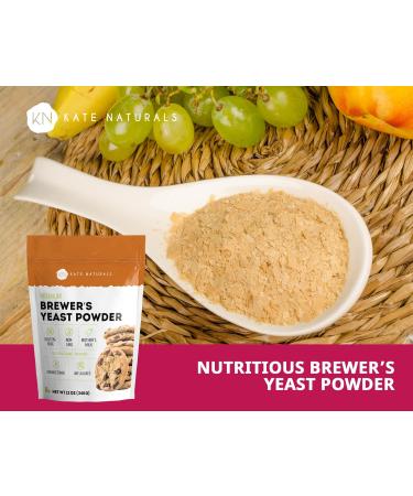 Kate Naturals Brewer's Yeast Powder for Lactation Cookies - Gluten-Free & Non-GMO Supplement (12oz) - Buy Online on GoSupps.com