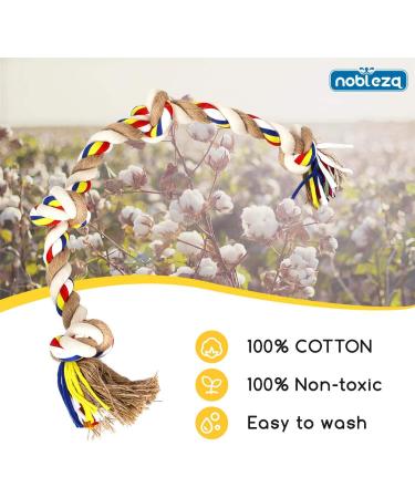 Nobleza 100% Cotton Dog Toy Rope - Enhance Mental & Dental Health for All Dogs (Beige & Braun 68cm) - Buy Online on GoSupps.com
