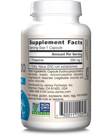 Jarrow Formulas Theanine 200 mg - 60 Veggie Caps for Stress Relief & Relaxation - Buy Online on GoSupps.com