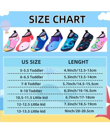 Kids Swim Water Shoes | Non-Slip Quick Dry Aqua Socks for Beach Sports | 7-8 Toddler | Ocean-Black - Buy Online on GoSupps.com