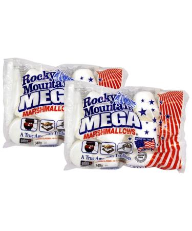 Rocky Mountain Mega Marshmallows | Soft marshmallow with classic vanilla flavour, perfect for snacking and BBQs | Pack of 2 x 340g