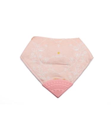 V&D HOME - Baby and Toddler Dribble Bib with Teether | 0-18 month Teething Bibs for Baby and Toddler | 100% BPA & Pthalate Free | Bandana bib with teether Pink Pattern