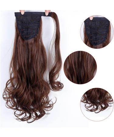 Ponytail Extension 22" Long Wave Ponytail Extension Magic Paste Heat Resistant Natural Wavy Synthetic Wrap Around Ponytail Hairpiece for Women Ponytail Hair Extension(2-33) 22inches 2-33 - Buy Online on GoSupps.com