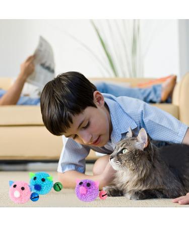 4 Pcs Colorful Cat Toys Balls Soft Cat Balls with Bell Chewing Plush Ball Cats Pom Poms Balls Soft Interactive Cat Balls Toys for Playing Chasing Teeth Grinding Chewing Training - Buy Online on GoSupps.com
