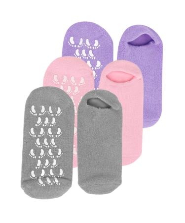 FOMIYES 3 Pairs Foot Gel Socks Vegetable Gel Ripstop Socks Miss Pedicure