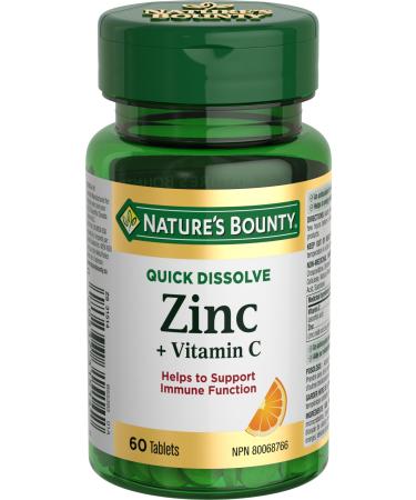 Nature's Bounty Vitamin C + Zinc Multi-coloured 60 Quick Dissolve Tablets