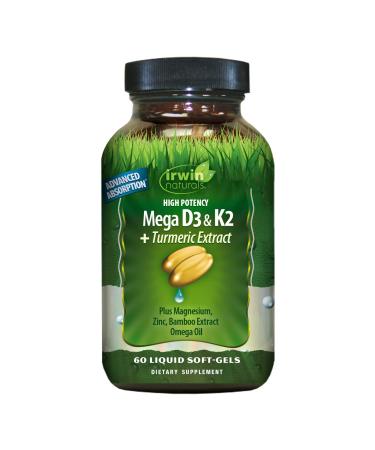 Irwin Naturals High Potency D3 & K2 Complex 60 Liquid Soft-Gels