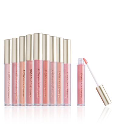 Beauty Concepts Lip Gloss Collection- 10 Piece Lip Gloss Set in Pink Colors - Comes in Gift Box Lip Gloss Collection (10 Pieces)