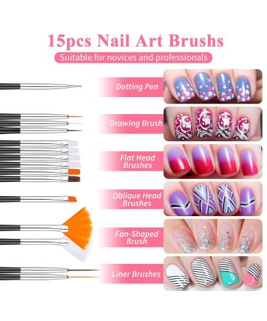 40-Piece Nail Art Decoration Set | Brushes Foil Stickers & More | Perfect for Manicure Enthusiasts | International Shipping Available - Buy Online on GoSupps.com