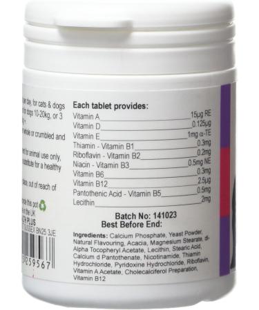 PetVits Multivitamin Formula for Cats & Dogs : Multivitamin General Health Pet Supplement : 90 Tablets in a 99% recycled pot - Buy Online on GoSupps.com