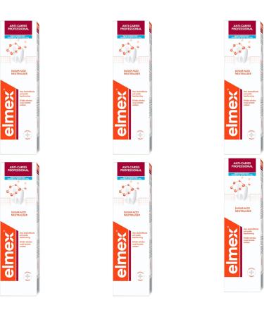 Elmex Toothpaste Caries Protection 75 ml - 6 Pack | Effective Dental Care & Celexqua Toothbrush Cap - Buy Online on GoSupps.com