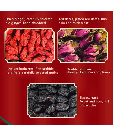 LIZEALUCKY 500g Brown Sugar Ginger Jujube Tea with Brown Sugar Cube Shredded Ginger Jujube Wolfberry Longan Red Rose No Added 20 Counts for Women - Buy Online on GoSupps.com
