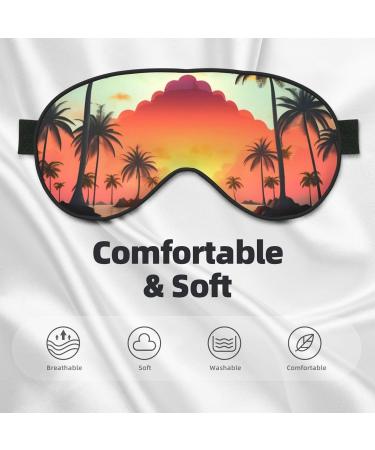 Sunrise Tropical Palm Tree Eye Mask | Soft Travel & Sleep Eyeshade for Men & Women - Buy Online on GoSupps.com
