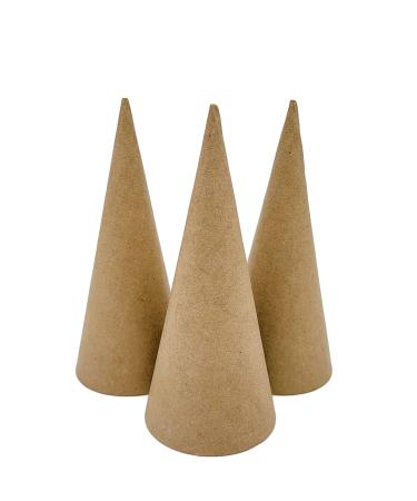 Paper Mache Cone Open Bottom 7X3 in. Set of 3 (Small)