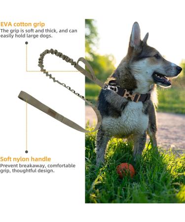 Excellent Elite Spanker Tactical Bungee Dog Leash - Elastic Walk & Training Leash in Olive Green - Perfect for All Breeds - Buy Online on GoSupps.com