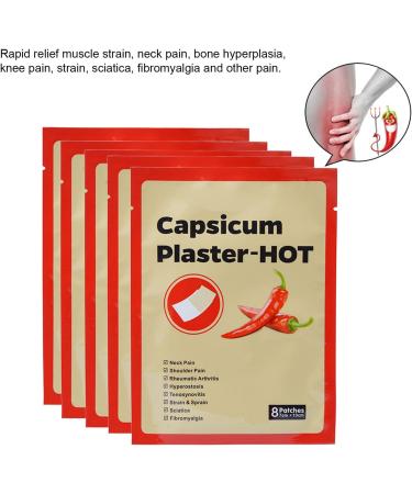 40pcs Capsaicin Back Pain Relief Patches for Muscle Strain - Breathable Stickers for Discomfort Removal - Buy Online on GoSupps.com