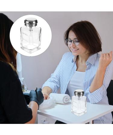 Beaupretty Clear Glass Push Down Dispenser Bottle for Nail Polish and Makeup Remover 180ML Empty One Touch Glass Pump Dispenser with Flip Top Cap - Buy Online on GoSupps.com