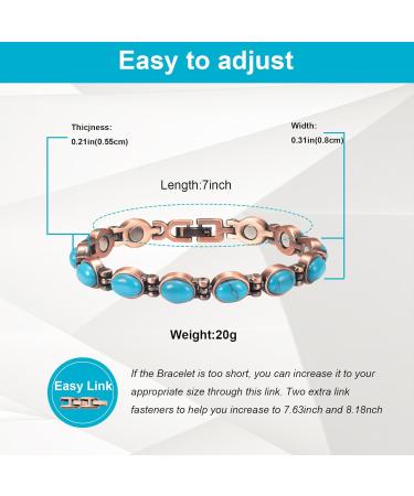 Buy Copper Bracelet for Women - Adjustable 7.08" Turquoise Magnetic Fashion Jewelry - Buy Online on GoSupps.com