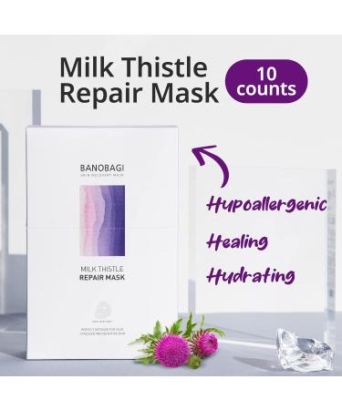 BANOBAGI Milk Thistle Repair Mask - Hydrating Korean Face Mask with Copper Tripeptide & Burdock Root Extract (Pack of 10 sheets 1.01fl oz) - Buy Online on GoSupps.com