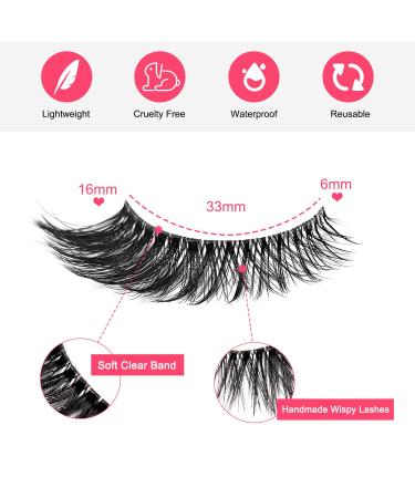 MilyBest A-Foxy Cat Eye False Eyelashes 10 Pairs - Wispy Faux Mink Lashes with Clear Band for Natural Look | 16MM - Buy Online on GoSupps.com