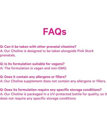 Pink Stork Choline - 550 mg Choline Bitartrate from VitaCholine for Pregnant + Postpartum Moms - Prenatal Vitamin for Fetal Cognitive Health + Breast Milk Quality - 1 Capsule Daily 30 Count - Buy Online on GoSupps.com