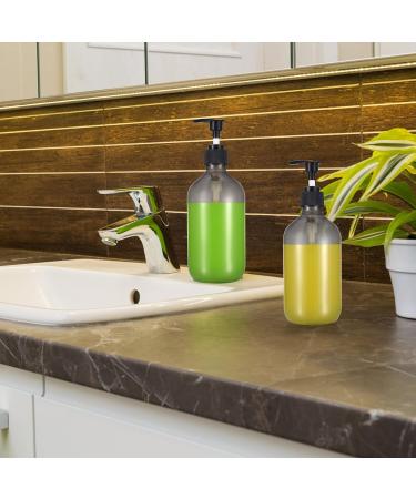 2-Pack 500ml Shampoo & Shower Gel Bottles - Refillable Pumping Plastic Soap Dispenser with Funnels & Labels (Gray) | Ideal for Lotions & Shampoos - Buy Online on GoSupps.com