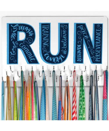 Gone For a Run Hooked On Medals (Large) | Medal Hanger and Display Inspirational Runner | White