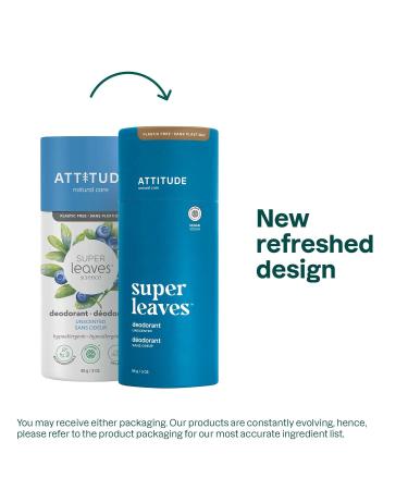 ATTITUDE Plastic-Free Deodorant EWG Verified Aluminum Free Vegan Naturally Sourced Body Deodorants for Women & Men Dermatologically Tested Unscented 3 Ounces Unscented 3 Ounce (Pack of 1) - Buy Online on GoSupps.com