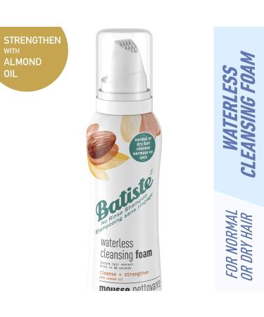 Batiste Waterless Cleansing Foam No Rinse Shampoo Cleanse + Strengthen with Almond Oil 125-ml Batiste Waterless Cleansing Foam Cleanse + Strengthen with Almond Oil 125mL - Buy Online on GoSupps.com