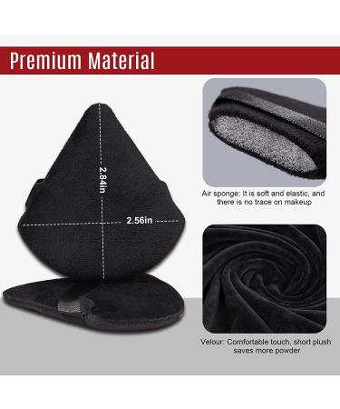 Foonbe Triangle Makeup Powder Puff - Soft Plush Body & Face Setting Puff (Black) - Buy Online on GoSupps.com