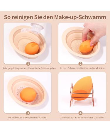 MSQ Foldable Silicone Makeup Brush Cleaning Mat - Adjustable Khaki Brush Cleaner Pad for Easy Cosmetic Care - Buy Online on GoSupps.com