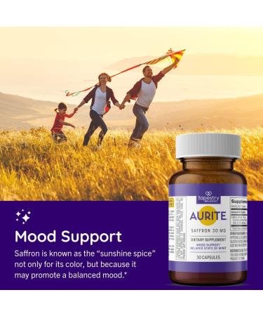 Aurite Saffron Supplement for Stress Management & Mood Support | Enhances Long-Term Memory | Vegetarian Friendly & Non-GMO | 30 Count (Pack of 1) - Buy Online on GoSupps.com