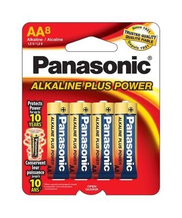 Panasonic 354370 AA Alkaline Plus Power Batteries - Pack of 8