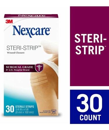 Nexcare Steri-Strip Skin Closure 1/4 X 4, Hypoallergenic - 30 Pack (Pack of 1) - Buy Online on GoSupps.com