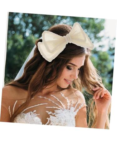 Beaupretty 1pc Hairpin Bowknot Hairpins Large Hair Bows Wedding Hair Clips for Brides Rhinestone Headpiece Goody Hair Clips for Women Pearl Tiara Women Barrette Girl Hairpin Barrette - Buy Online on GoSupps.com