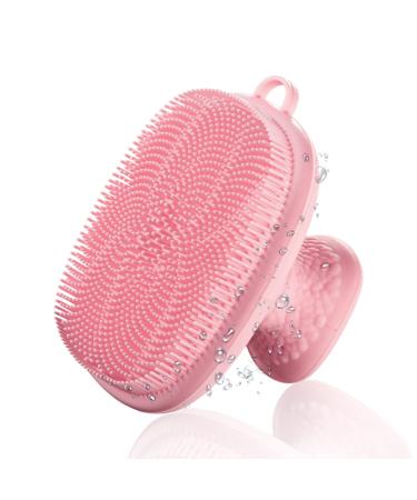 Silicone sabs for men and women Face cleaning brush silicone face washing brush manually waterproof cleaning skin care facial brushes for cleaning and peeling (pink)