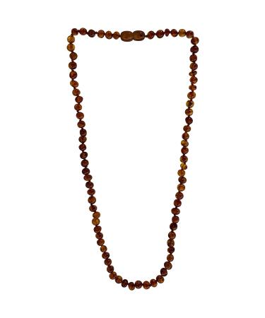Baltic Amber Adult Necklace by UMAI -18 inches Long - Anti-inflammatory - Pain Relief for Carpel Tunnel Arthritis Sinus Pressure Headaches and Migraines with NO Side Effects (Unpolished Brown)