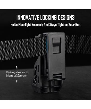Buy Ultrafire W66 Tactical Flashlight Holster Keeper 2-Pack | Rotatable Pouch for 0.9-1.2 Flashlights | Durable Belt Holder with Lever Closure - Buy Online on GoSupps.com