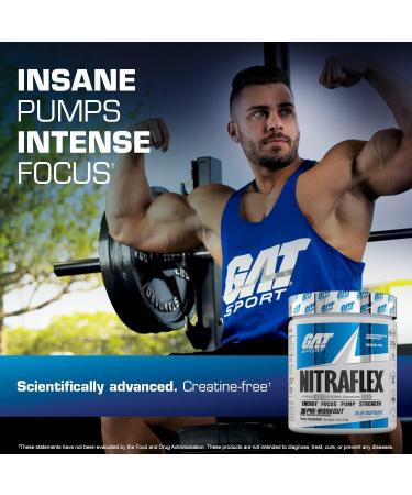 GAT Sport Nitraflex Advanced Pre-Workout Powder - Blood Orange | Boosts Strength, Energy & Performance | Creatine-Free | 30 Servings - Buy Online on GoSupps.com