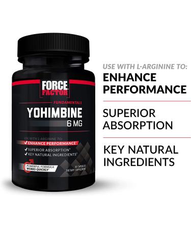 Force Factor Yohimbine Supplement for Men - 6mg Yohimbe Bark Extract for Enhanced Performance - 60 Capsules (2-Pack) - Buy Online on GoSupps.com