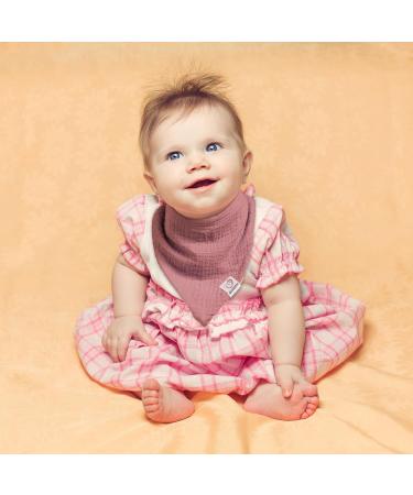 BIRMOSS Libben Baby Triangle Musselin Neckuch - 100% Cotton Adjustable Baby Accessories for Boys & Girls (8 Pieces) | Summer Berry - Buy Online on GoSupps.com