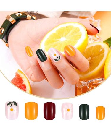 192 Pieces Colorful Short Press on Fake Nails Set with Glue Stickers - Cute Style - Buy Online on GoSupps.com