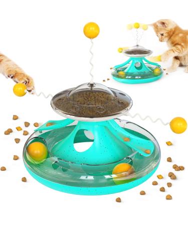 Chew it Cat Toys Interactive Kitten Toy for Indoor Cats Teaser Supplies Birthday Gift A Tracks Toy/Turquoise