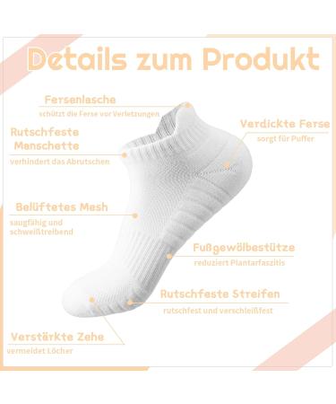 Yamitora 5 Pairs Sneaker Socks for Men & Women (Sizes 37-42) - Cotton Sports & Running Socks for Leisure - White - Buy Online on GoSupps.com